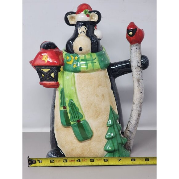 Vintage Christmas Santa Bear With‎ Cardinal and Red Lantern Decorative Pitcher - Picture 13 of 15